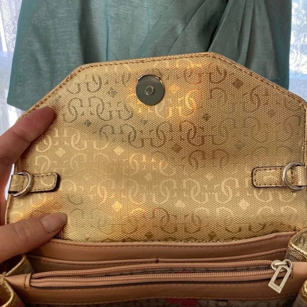 Guess gold clutch